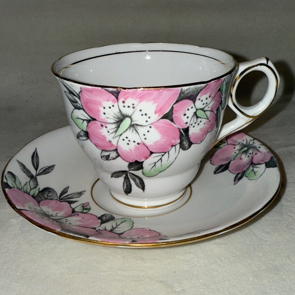 Floral Pink and White Mug